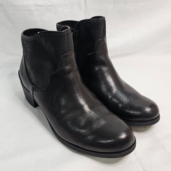 UGG PENELOPE Ankle Boots Black SHERPA Side Zip 1008710 WOMEN'S Size 9.5 - Picture 3 of 12